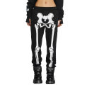 Women Cargo Sweatpants Halloween Gothic Punk Skeleton Print Joggers Pants Casual Trousers with Pockets Streetwear