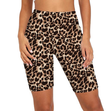 Summer Leopard Serpentine Print Hot Shorts For Women Fashion High Waist Slim Sport Wear Shorts Women's Pants Female Streetwear