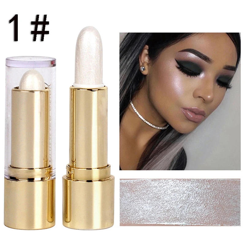 Description Picture 5 of item3 Colors 3D Face Brighten Highlighter Bar Cosmetic Face Contour Bronzer Shimmer Highlighter Stick Concealer Cream Makeup Tool