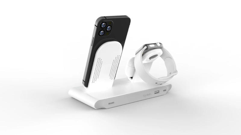 Description Picture 4 of itemQi 3 in 1 Wireless Charger Alarm Clock Pad For iPhone 13 12 Pro Max iWatch AirPods Fast Charging Station Dock Wireless Chargers