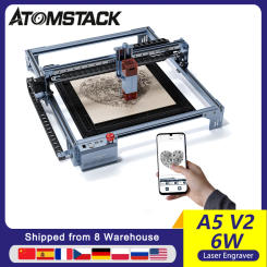 Atomstack Maker A5 V2 Laser Engraver High Speed Engraving Cutting Machine Fixed-Focus Ultra-thin 6W Laser with 400x400mm Area