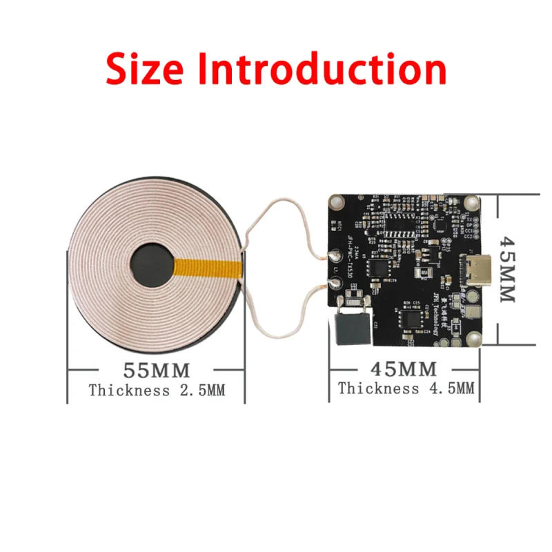 Description Picture 6 of itemTX530 15W/20W 12V Wireless Fast Charging Mobile Phone Charger Module PCBA Circuit Board with Large Coil 3-12MM Long Distance