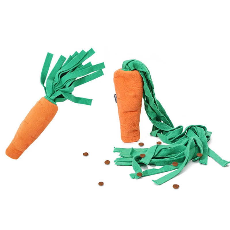 Description Picture 4 of itemDog Sniffing Toys for Small Dog Carrot Shape Squeaky Interactive Snuffle Training Food Slow Feeder Pet Nosework Toy Puppy Toys