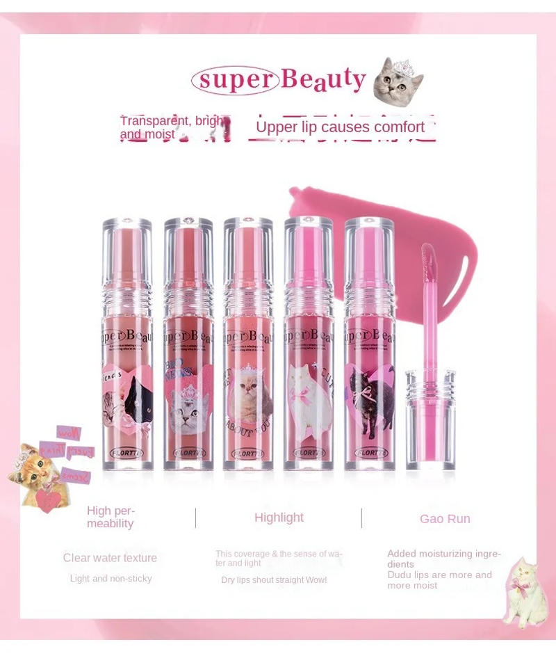 Description Picture 3 of itemFLORTTE Lip Plumper Gloss Essence Moisturizing Korean Lipstick Lip Oil Lip Glaze Base for dark lips