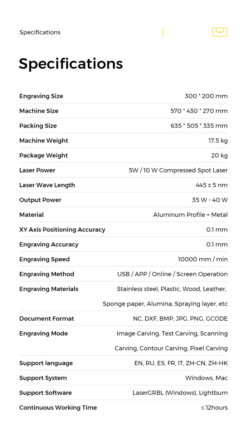 Description Picture 4 of itemTwotrees TS3 80W Enclosed Laser Engraving Machine LD+FAC+C With Smoke Internal Circulation Purification System WIFI APP Carving