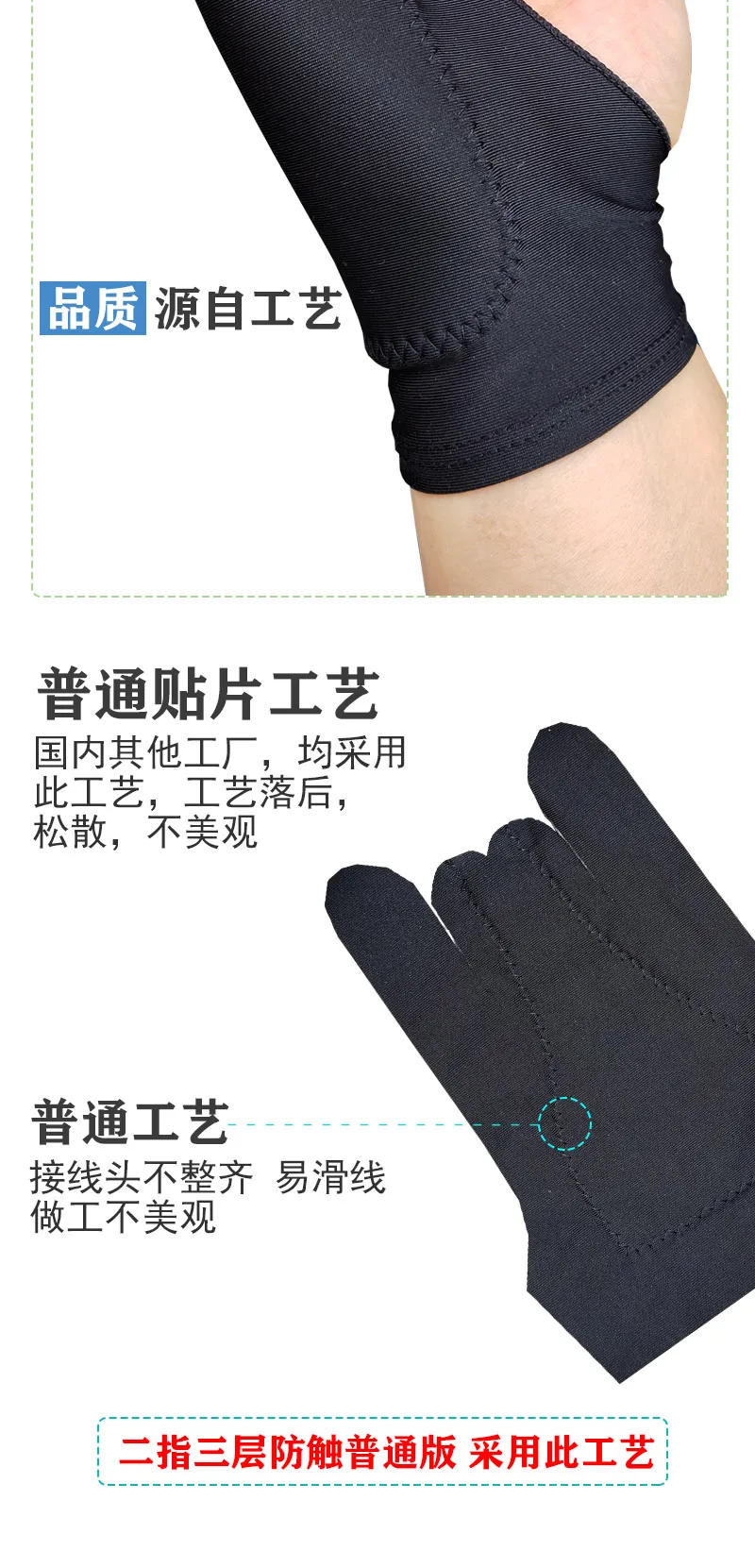 Description Picture 5 of itemAnti-touch Two-Finger Hand Painting Gloves For Tablet Digital Board Screen Touch Drawing Anti-fouling Oil Painting Art Supplies