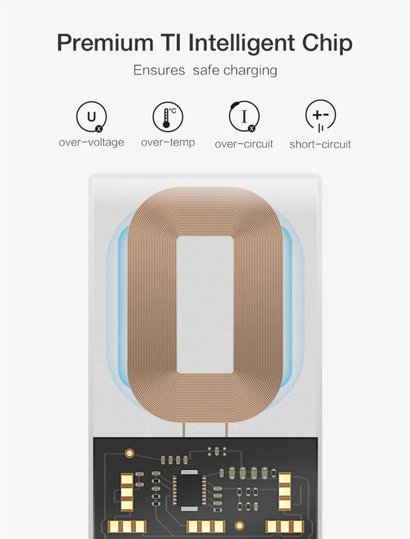 Description Picture 4 of itemQi Wireless Charger Receiver Support Type C MicroUSB Fast Wireless Charging Adapter For iPhone5-7 Android phone Wireless Charge