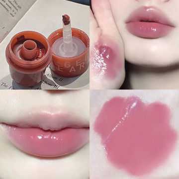 6 Colors Waterproof Mirror Lipstick Long-lasting Non-Stick Cup Clear Bear Seal Lip Glaze Jelly Transparent Korea Makeup Cosmetic