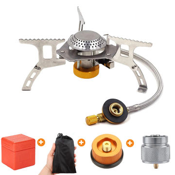 Camping Windproof Gas Stove Outdoor Strong Fire Stove Heater Portable Folding Ultralight Picnic Hiking Burner Gas Cooker