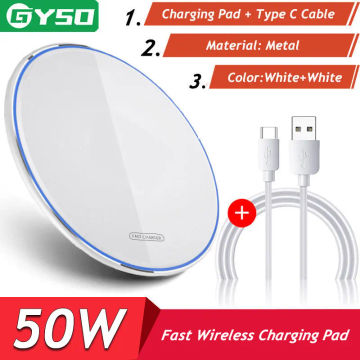 50W Wireless Charger Pad For iPhone 14 13 12 11 Pro Max Xiaomi 13 12 11 10 Samsung S22 S21 S20 S10 S9 S8 Fast Wireless Charging