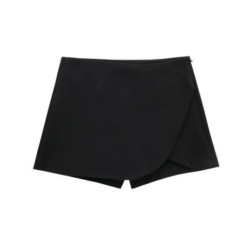 Willshela Women Fashion Solid Side Zipper Skirts Shorts Vintage High Waist Female Chic Lady Shorts