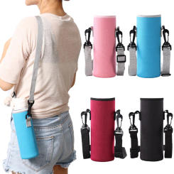 Portable Water Bottle Thermal Bag Neoprene Water Bottle Sling Bag Storage Case Pouch with Adjustable Strap Cycling Camping Tools