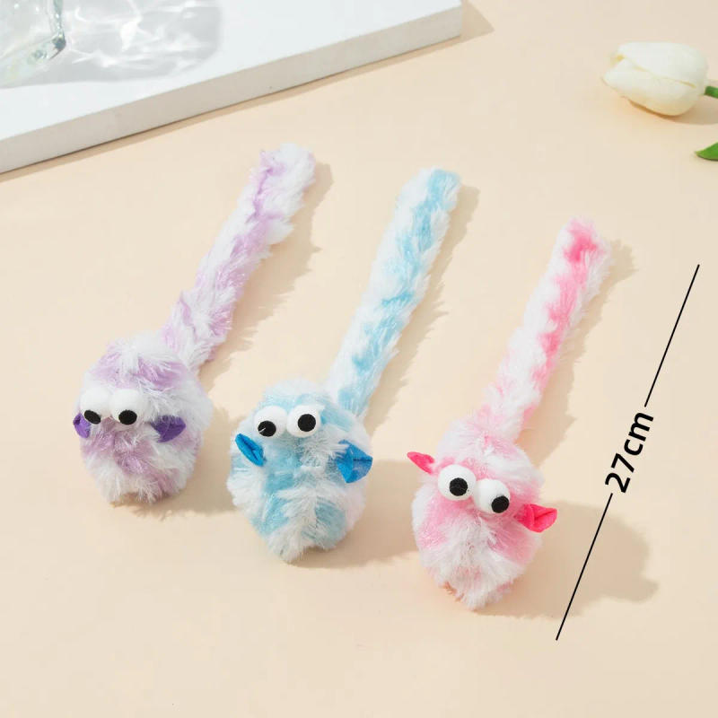 Description Picture 5 of itemCat Toy Plush Cat Teaser Wand with Bell Cat Interactive Toy Funny Simulated Mouse Rod Teaser Wand Pet Cat Supplies Cat Accessory