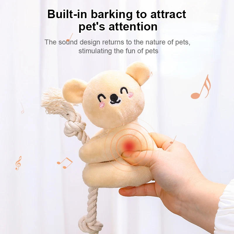 Description Picture 6 of itemNew Plush Cotton Rope Pets Small Dogs Squeaky Interative Toys Bear Monkey Puppy Playing Chew Bite Toy Dog Training Accessories