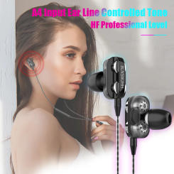 A4 In Ear Headphones with Mic 3.5mm Hifi Earphones Earbuds Headset for PC Laptop