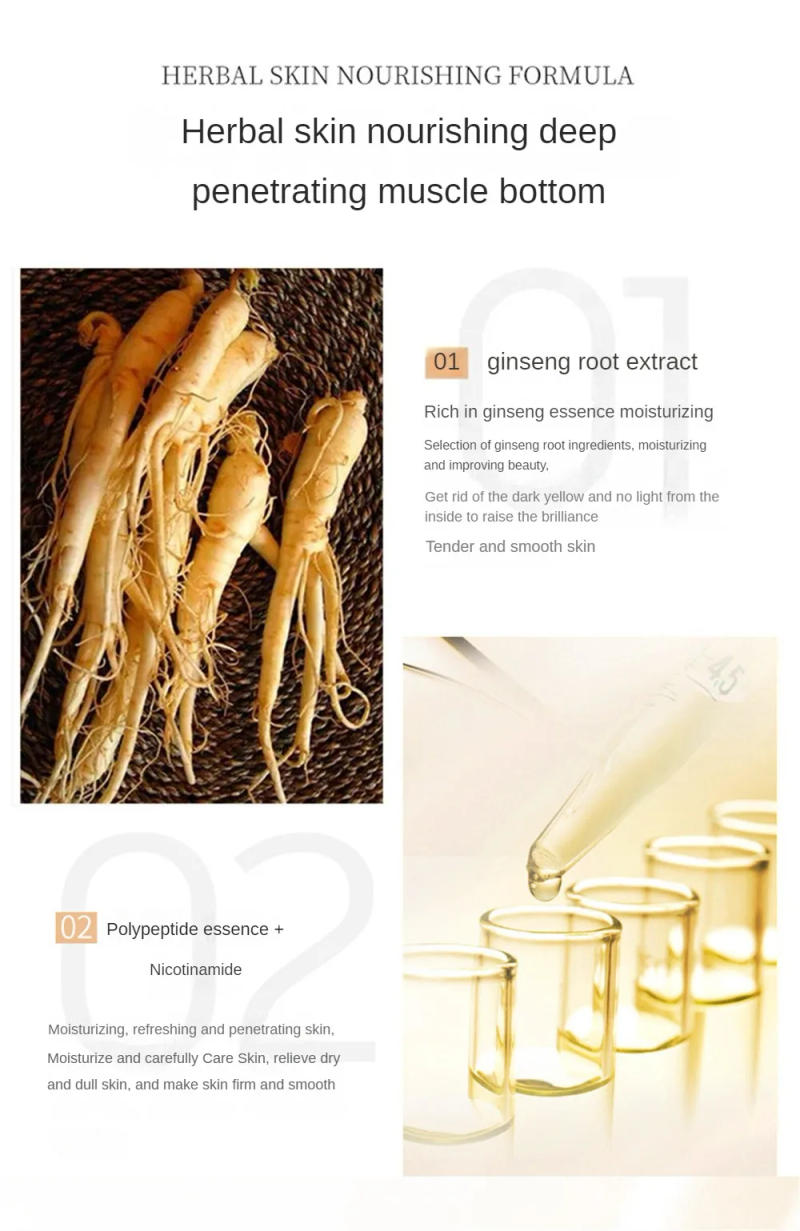 Description Picture 4 of item100ml Golden Ginseng Essences Polypeptide Anti-wrinkle Face Serum Fade Fine Lines Hyaluronic Acid Moisturizing Facial Skin Care