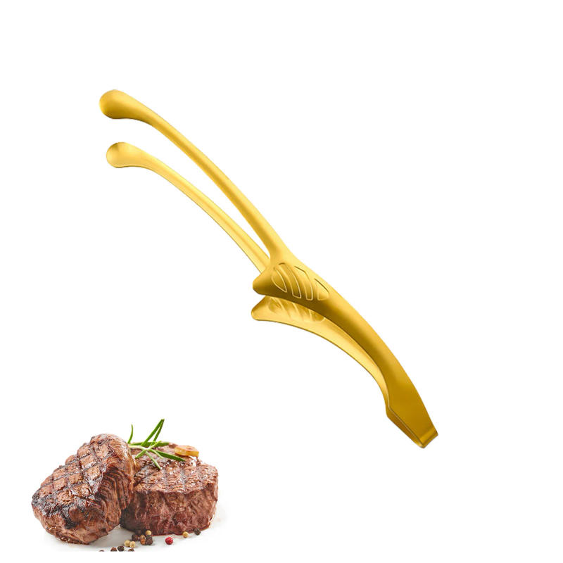 Description Picture 6 of itemStainless Steel Serving Tongs 304 Stainless Steel Steak Tong Reusable Baking BBQ Buffet Steak Clip Kitchen Tongs For Cheese