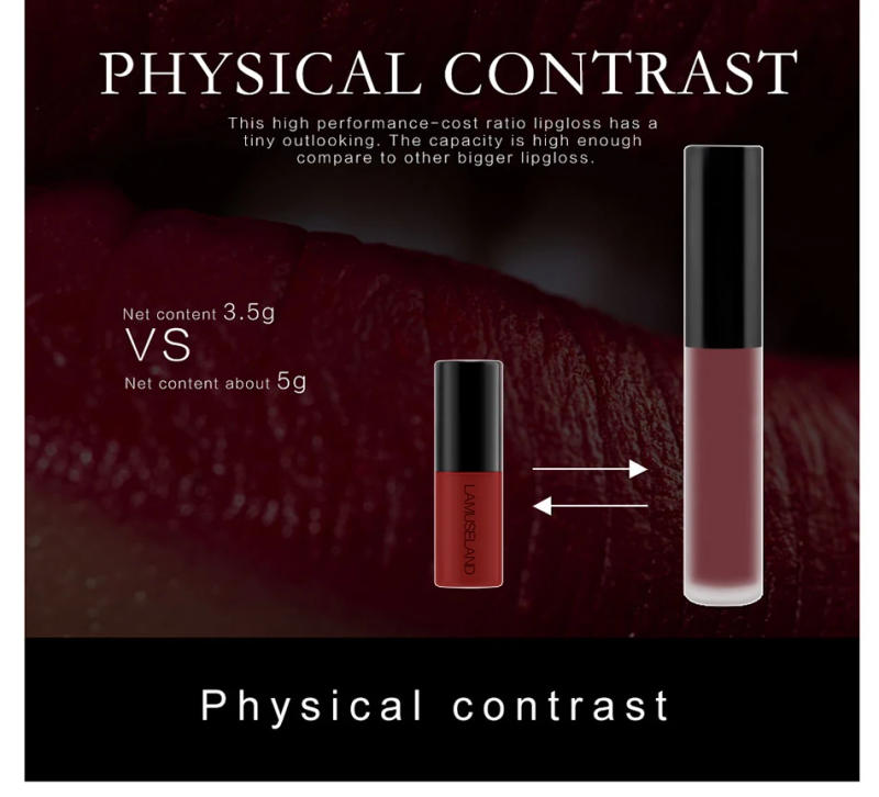 Description Picture 3 of itemLip Gloss Waterproof Long-Lasting Matte Mini Liquid Lipstick Easy To Carry 12 Colors Lip Gloss 3.5g Lips Makeup