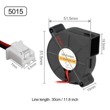 3010/4010/5015/5010/ DC Cooling Fan Centrifugal Blower Fan 5V 12V / 24V Brushless 2-Wire Cooling Fan For 3D Printer Accessories