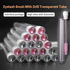 20pcs Reusable Eyebrow Brush Tube Diamond Flask Mascara Wand Dust-proof Lash Brush Eyelash Extension Supplies Makeup Tools