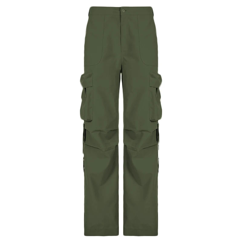 Army Green Bandage Cargo Pants Streetwear