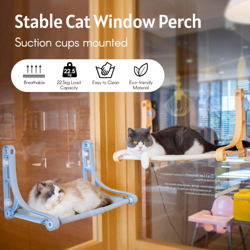 Description Picture 4 of itemHammock For Cat Window Cat Resting Shelf Window-Mounted Perch Bed Space Saving Cat Beds Window Perch For Cats Inside