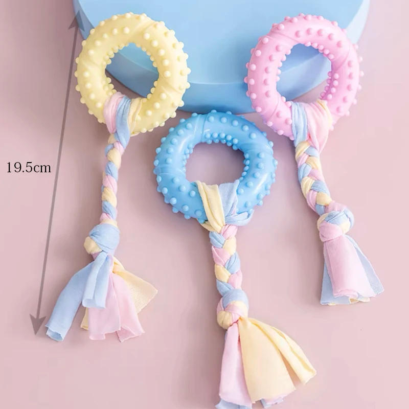 Description Picture 4 of itemTPR Dog Toys Bite Resistant Chew Toys Puppy Molar Teeth Cleaning Stick Interactive Teddy Toy Ball Dog Training Pet Supplies