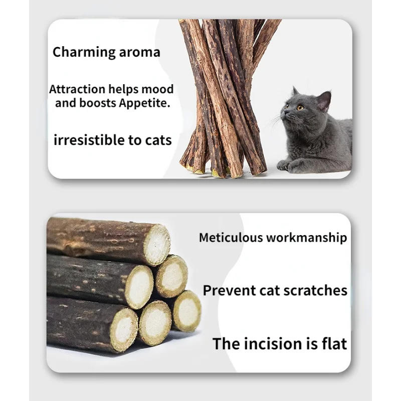 Description Picture 6 of item5/10pcs Cat Tooth Grinding Stick Natural Matatabi Mint Caught Bite Excited Rods for Cat Teeth Cleaning Treating Pet Cat Toys