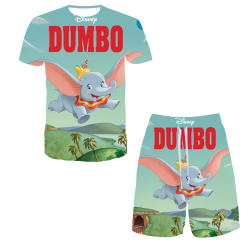 Disney Dumbo 3D Printed Women Men T-shirt Sets Kids Casual Breathable Clothing Harajuku Beach Shorts Sets