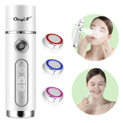 EMS Electric Eye Massager Purple Blue Red Light Therapy Vibration Massaging Tool Hot Compress Anti Dark Circles Eye Bag Remover