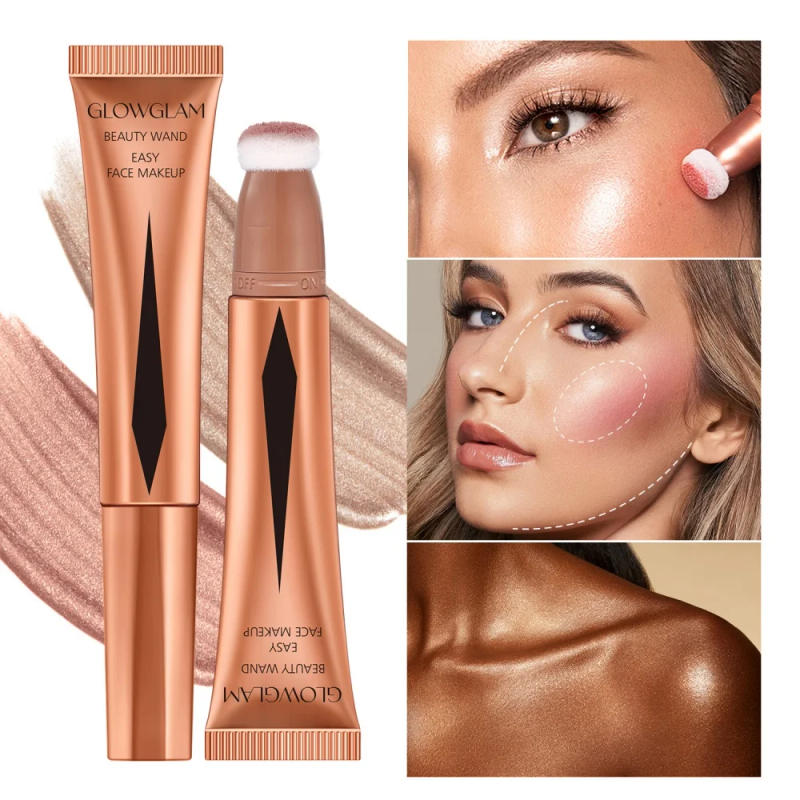 Description Picture 5 of itemCream Bronzer Contour Blusher Beauty Wand Highlighter Blush With Cushion Liquid Face Bronzer Wand Stick Applicator Makeup