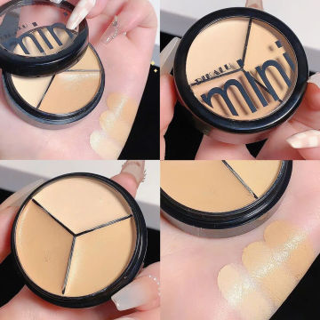 DIKALU Three Color Concealer Palette Covers Facial Spots, Acne Marks, Dark Circles And Tear Trough Light Shadow Cp Combination