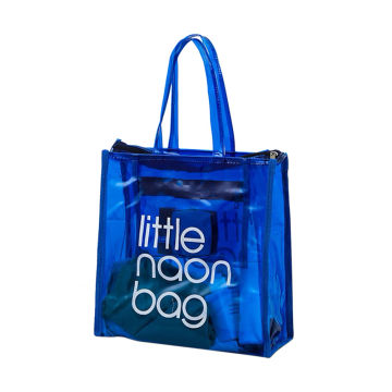 PVC Transparent Handbag Candy Color Clear Handbag Large Capacity Waterproof Shoulder Tote Lady Shopper Bags Summer Beach Clutch