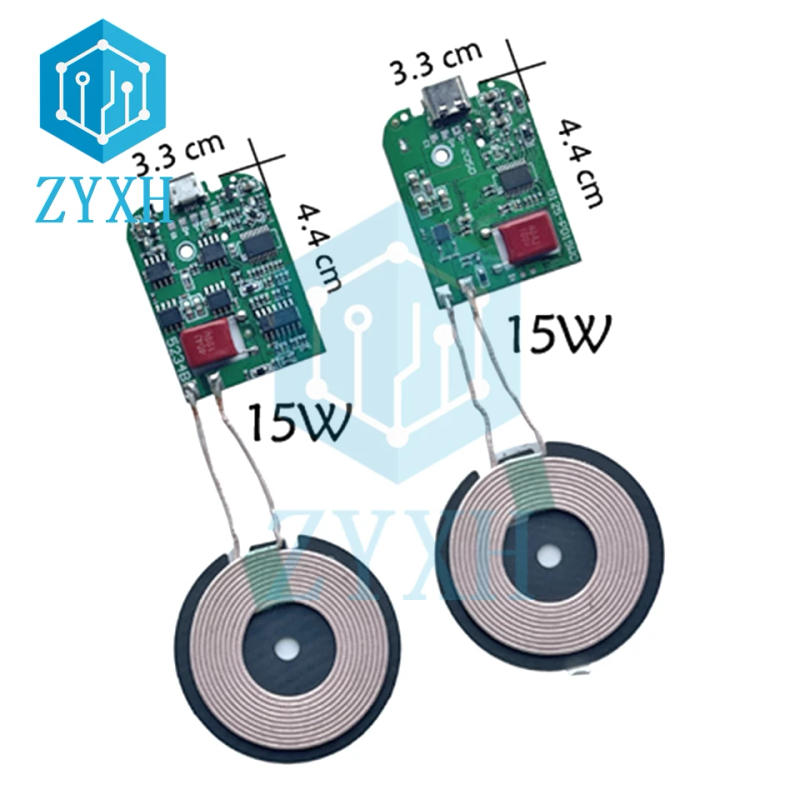 Description Picture 2 of itemTyce C Micro USB Wireless Charger Module 15W 10W 7.5W 5W Automatic Identification QC/PD/QI Standard Fast Charging Circuit Board