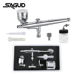 Dual Action Airbrush Set Model SD-134 0.3mm 7/22CC Spray Cup with Airbrush Connector Dropper Repair Tool for Models Painting