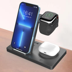 3 in 1 Wireless Charger For iPhone X XS 14 13 12 11 Airpods Pro Apple Watch /Samsung S23 Galaxy Watch QI Fast Charging Station