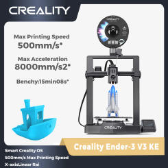 Creality 3D Printer Ender-3 V3 KE 500mm/s Fast Printing Speed Smart Creality OS X-AxisLinear Rail Double Fans Smart Ul 60W
