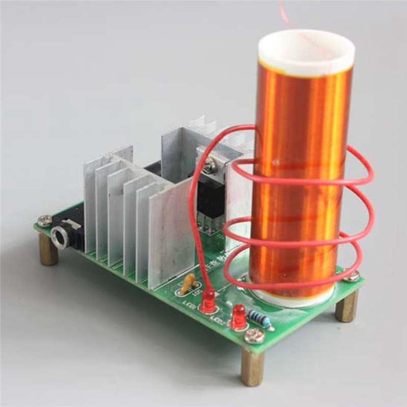 Description Picture 2 of item1Set Mini for Tesla Coil Kit 15W Mini Music Tesla Coil Plasma Speaker Tesla Wireless Transmission DC 15-24V DIY Kits