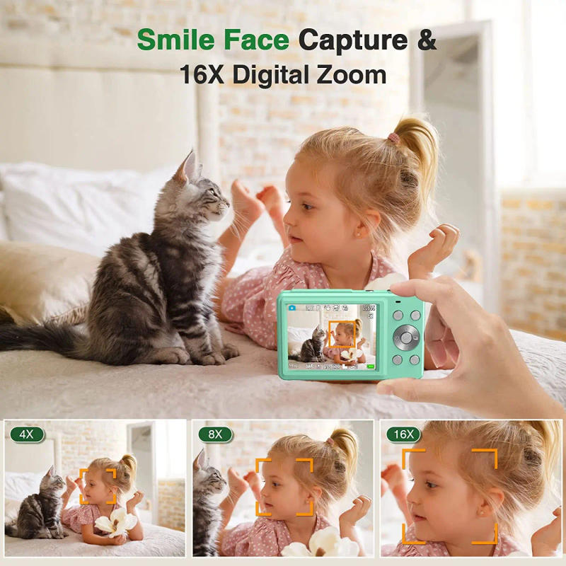 Description Picture 6 of itemNew 1080P Children's Digital Camera 32GB SD Card 16X Digital Zoom 48MP 2.4-inch Liquid Home Crystal Youth Blog Video Camera