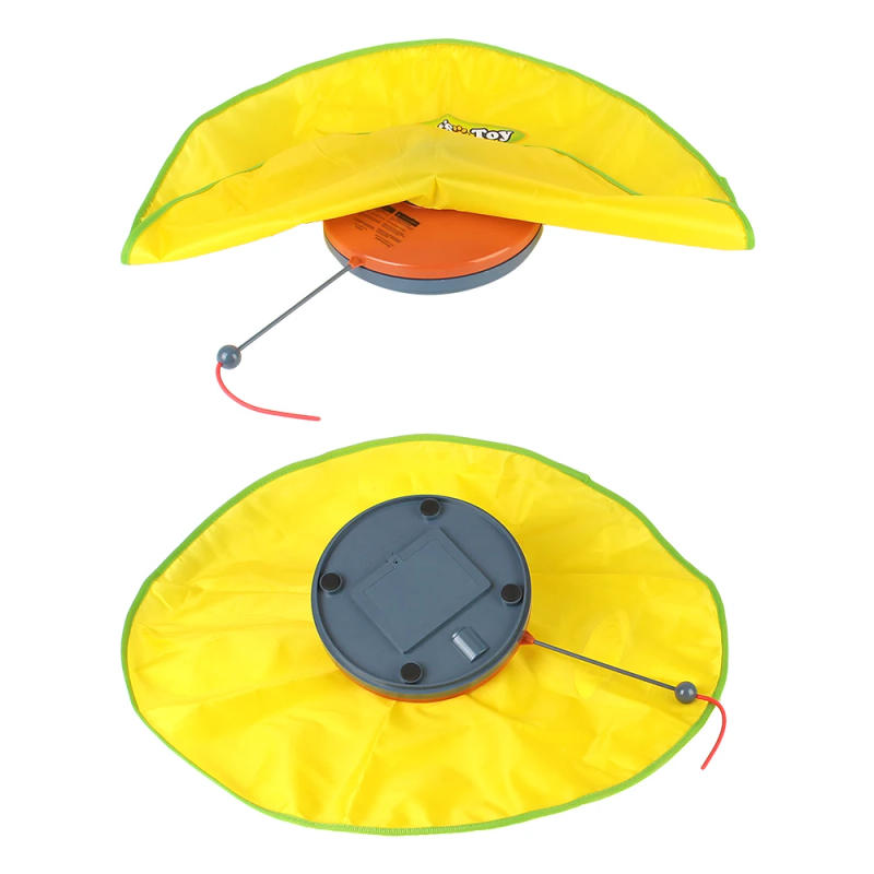 Description Picture 4 of item4 Speeds Interactive Pet Toy For Cat Kitty Electric Cat Toy Plate Automatic Motion Undercover Mouse Fabric Moving Feather