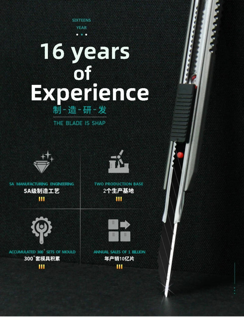 Description Picture 5 of item10pcs 25mm Large Heavy-duty Art Cutting Blades SK5 High Carbon Steel Hardened All Black Sharp thick for Cardboard Pipe Cutting