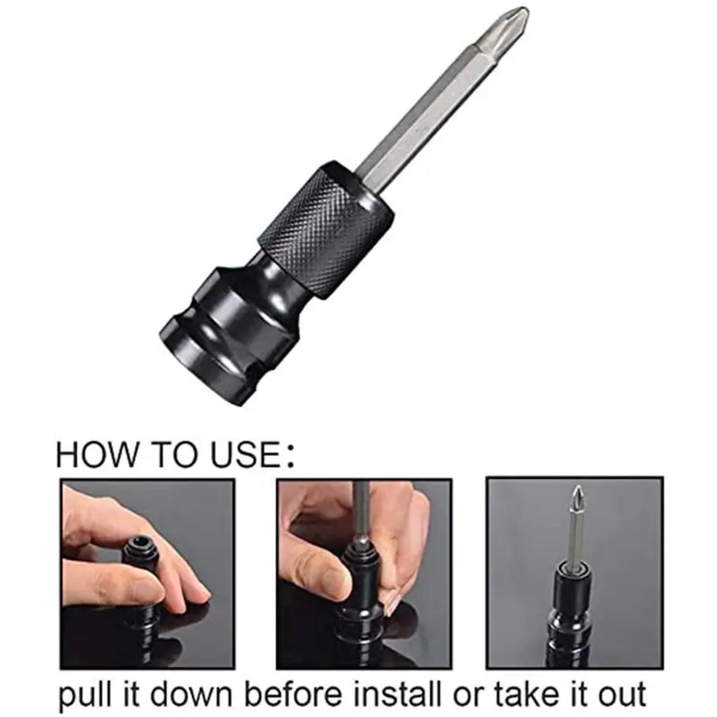 Description Picture 6 of itemHex Shank Socket Converter  Shank Socket Adapter Quicker Release Converter for Impact Wrench Length for Screwdriver Holder Impac
