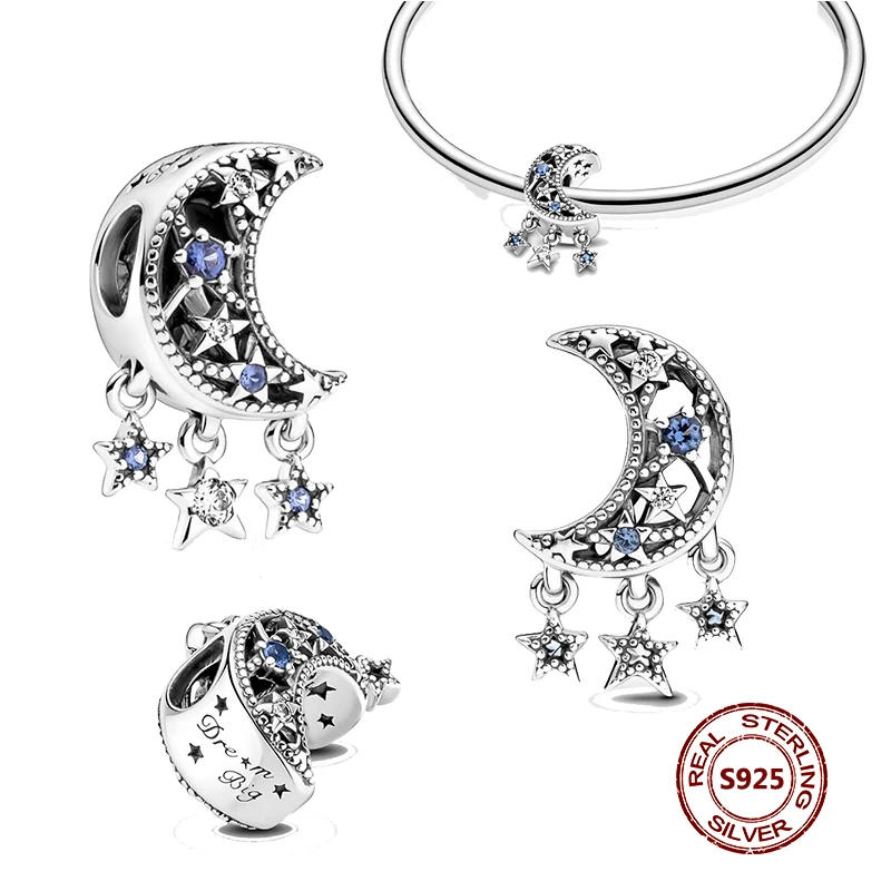 Description Picture 4 of itemFor Pandora Original Bracelet 925 Sterling Silver Firefly Charm Star Moon Bead Eyes Zircon Airplane Pendant DIY Jewelry Making