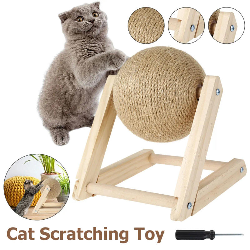 Description Picture 3 of itemInteractive Cat Toys Ball Magic Cat Scratch Board Toy with Bell Cat Grinding Claw Cat Climbing Frame Cats Interactive Toys