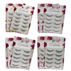 Wholesale Mink Eyelashes 5/4/2Pairs Lashes Transparent Stalk Invisible Band Mink Lashes Reusable False Eyelash Extension Makeup