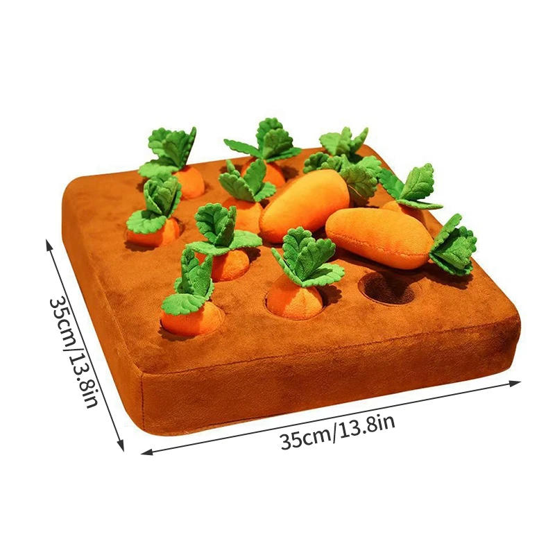 Description Picture 3 of itemPet Plush Toys Interactive Carrot Tooth Cleaning Toy Plush Vegetable Field Chew Toy Hidden Food Toys for Dogs Dogs Accessoires