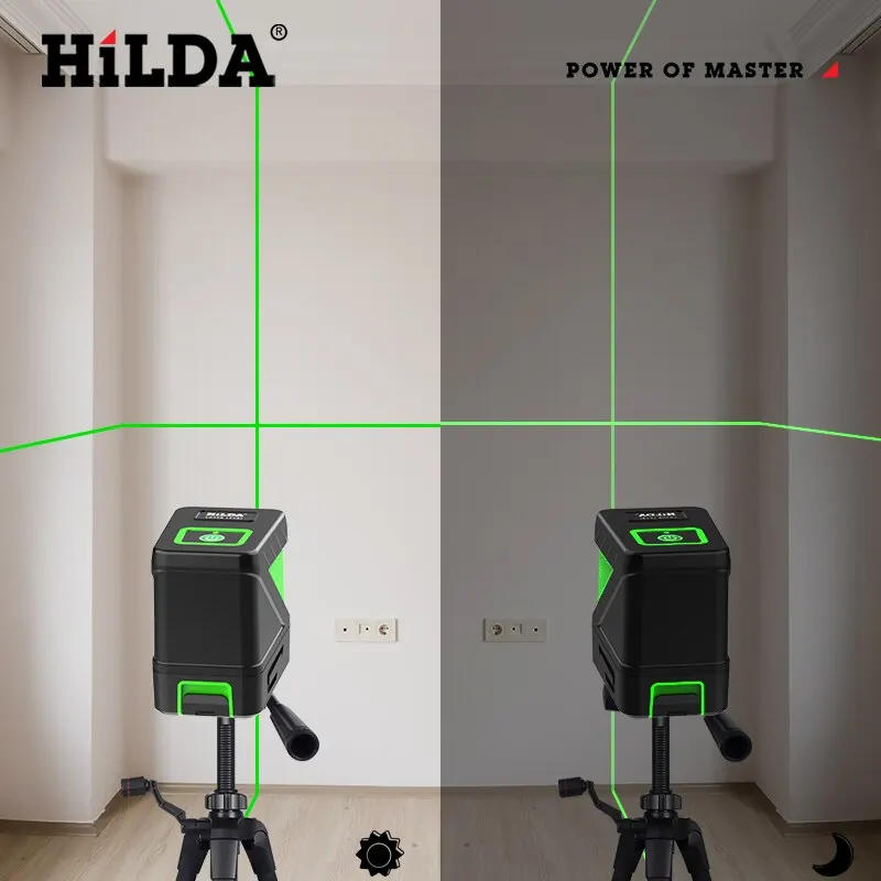 Description Picture 4 of itemHILDA 2 Lines Laser Level Self Levelling Green Beams Laser Horizontal Vertical Cross Line Mini Laser Level