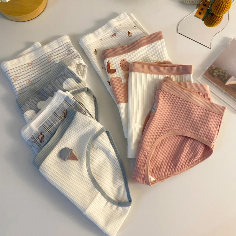 Description Picture 5 of itemHELIAR Women 4 Pcs Cottons Underwear Cute Shorts Printed Plain Shorts M-XL Comfort Panties Safety Lingerie Underwear