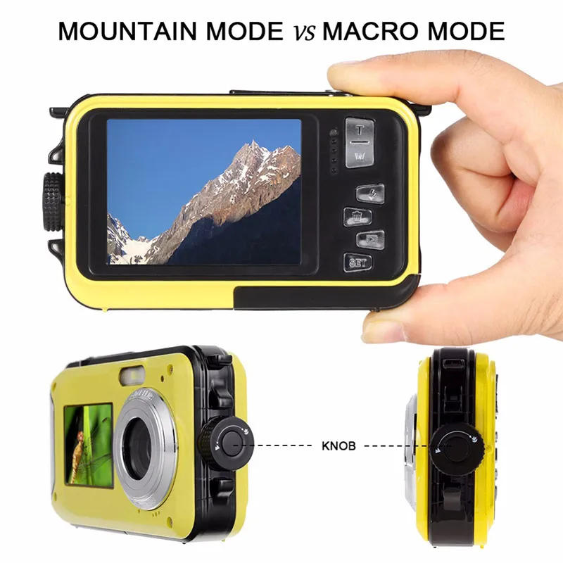 Description Picture 4 of itemNew 48 Million Pixel Dual-screen Underwater Waterproof High-definition Digital Camera Point-and-shoot Digital Camera Vlog Camera
