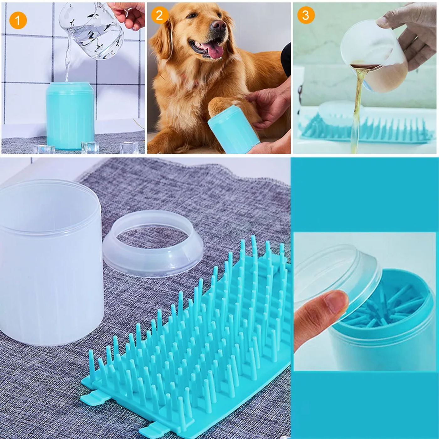 Description Picture 4 of itemPet Paw Cleaner Paw Plunger Soft Silicone Foot Cleaning Foot Wash Cup Portable Cats Dogs Paw Clean Brush Home Pet Supplies